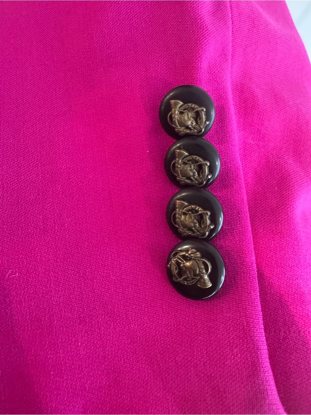 Lauren Ralph Lauren Fuchsia Pink Blazer with Black Velvet Collar - Sz 14 - Picture 6 of 9